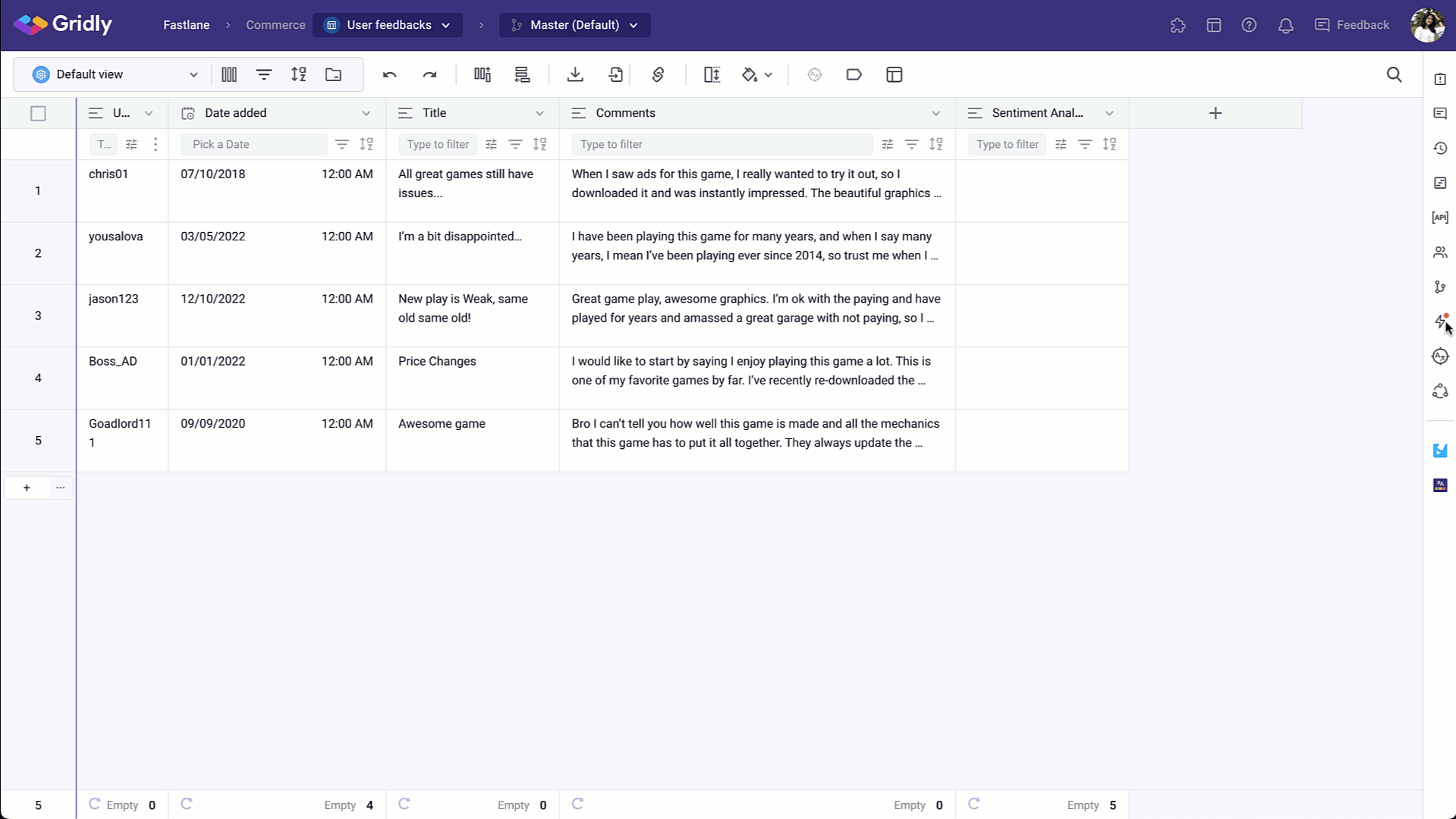 sentiment analysis